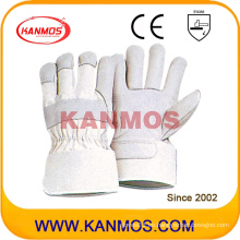 Guantes de trabajo de cuero de seguridad de grano de cuero blanco de vaca (120041)